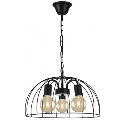 Colgante 3l Nora Negro 3 X 60w E 27
