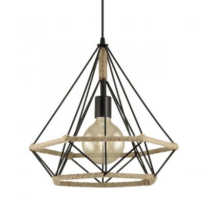 Colgante Albar Negro Cuerda 1 X 60w E 27