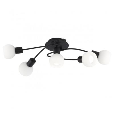 Plafon 5l Opal Negro Mate 5 X 40w E 14
