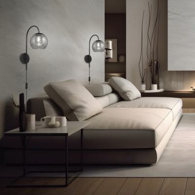 Aplique 1l Sivas Negro Fume 1 X 40w E 14 1