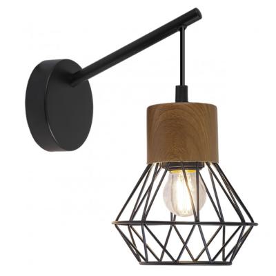 Aplique Antibes Negro Y Madera 1 X 60w E 27